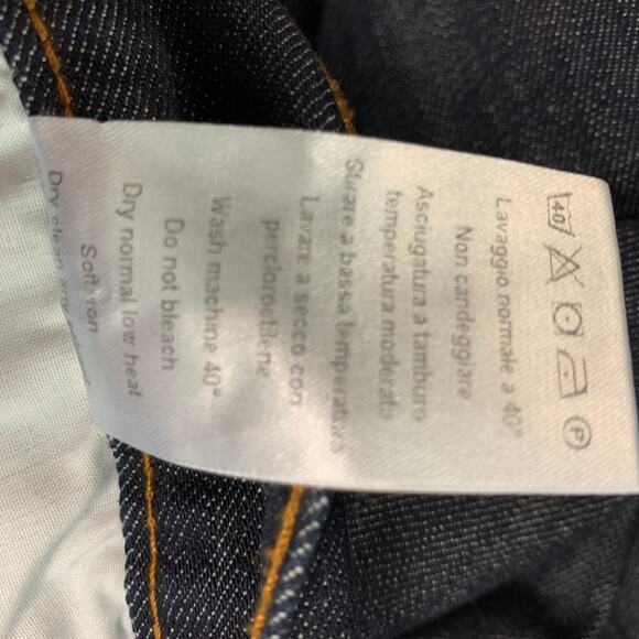 BALDININI Size 34 Navy Contrast Stitch Cotton Elastane Button Fly Jeans - Picture 5 of 5